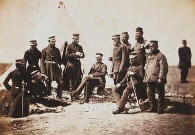 Lieutenant-General Sir John Lysaght Pennefather and Staff, from an Album of 52 Photographs Associated with the Crimean War, 1855 by Roger Fenton